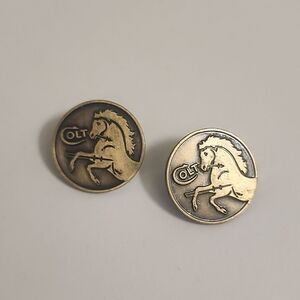 Vintage Colt Horse Broken Spear Emblem Pin 7/8" Hat Lapel Pin Lot of 2 Derby